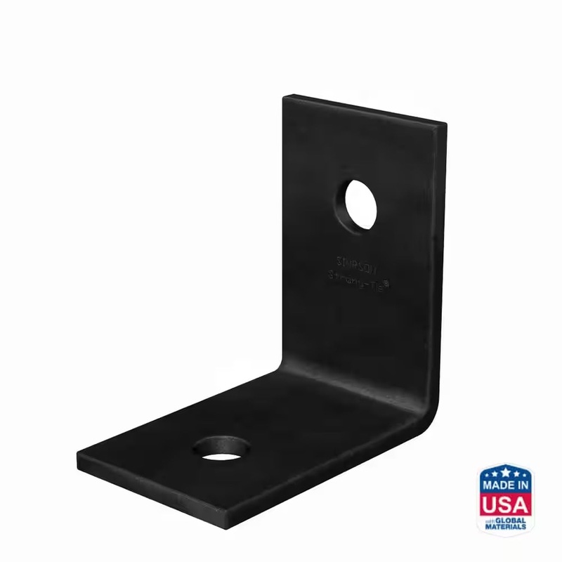 Simpson HL43PC Strong-Tie Black Powder-Coated Heavy Angle for Timber Reinforcement
