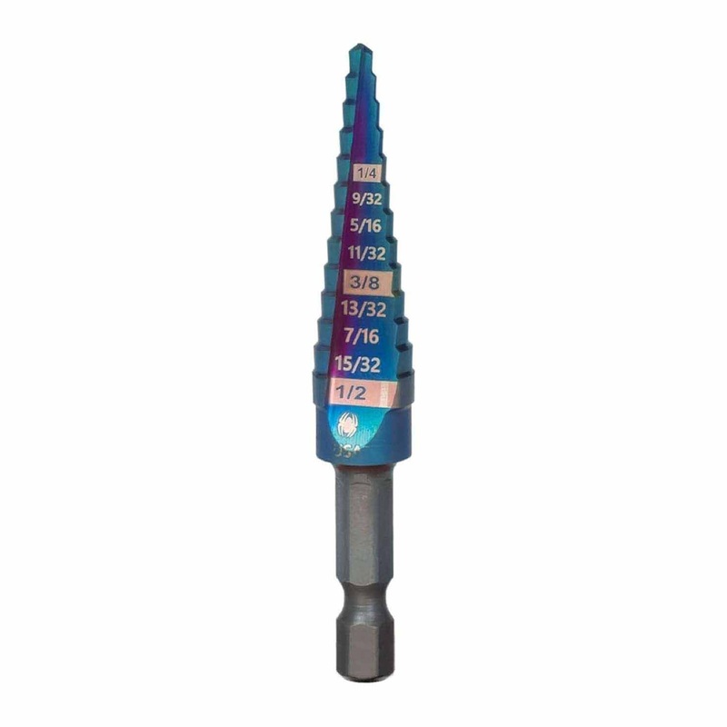 Spyder 19019 1/8 to 1/2-Inch Hex Shank 13 Step Drill Bit
