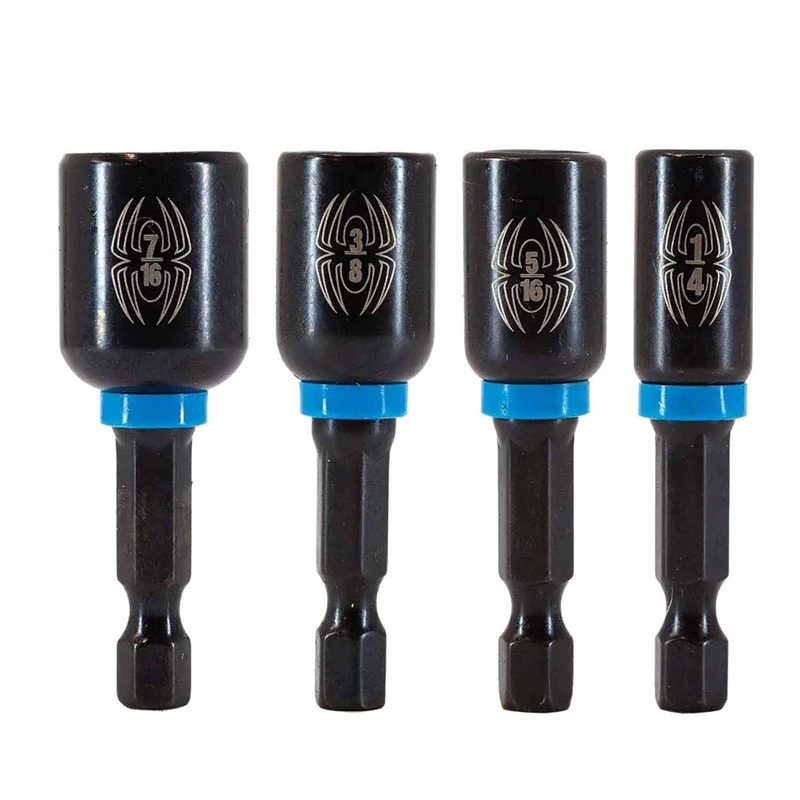 Spyder 19063 4-Piece Magnetic Impact Nut Driver Set (1/4, 5/16, 3/8, 7/16-Inch)