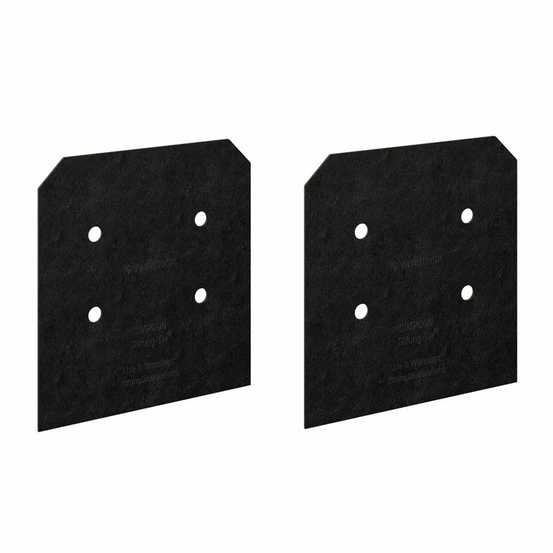 Simpson APVB1010DSP Strong-Tie Decorative Post Base Side Plates for 10x Posts – ZMAX Black Powder Coat