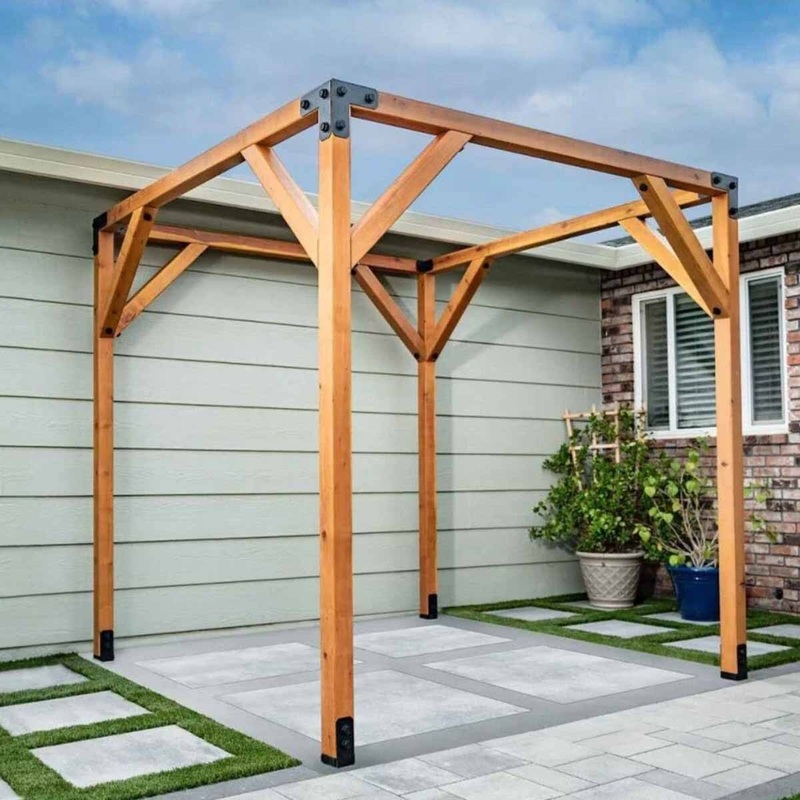 Simpson APVPK44-D1 Strong-Tie Simpson DIY Pergola Hardware Kit for 4×4 Lumber ZMAX Black Powder Coat – Complete Outdoor Accents Avant Collection Kit