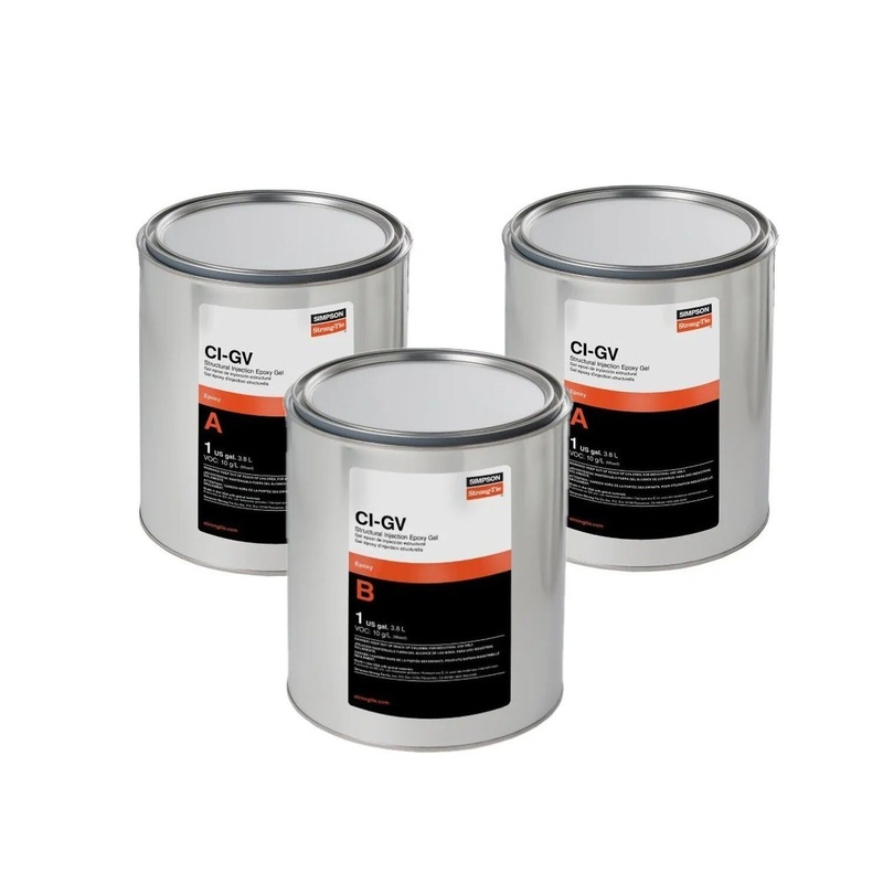 Simpson CIGV3KT Strong-Tie Structural Injection Epoxy Gel 3-Gallon Kit for Concrete Crack Repair