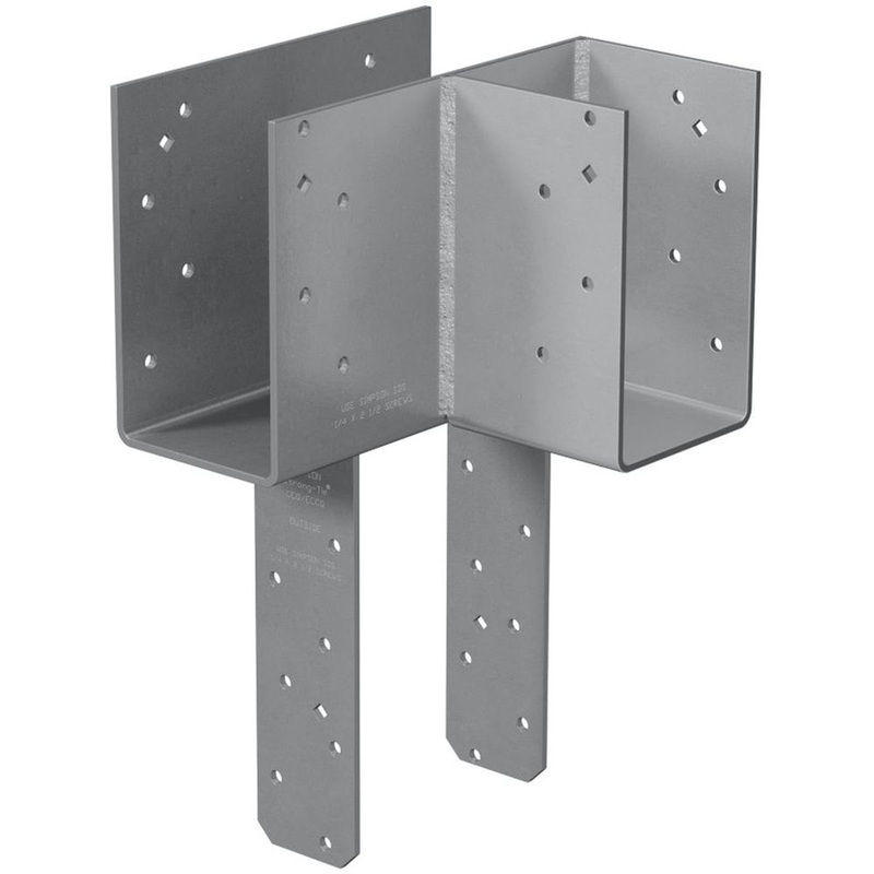 Simpson ECCLRQ464SDS Strong-Tie L-Shape End Column Cap for 4x Beams, 6x Post with SDS Screws, Skewed Right