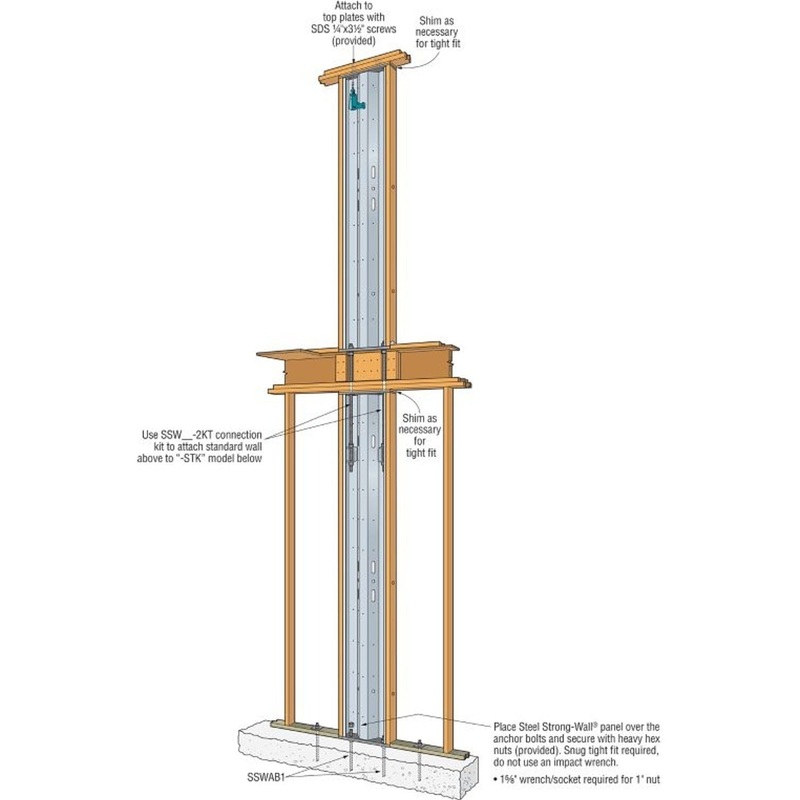 Simpson SSW21-2KT Strong-Wall Steel Two-Story Stacked-Wall Connection Kit for High Load Multi-Story Applications