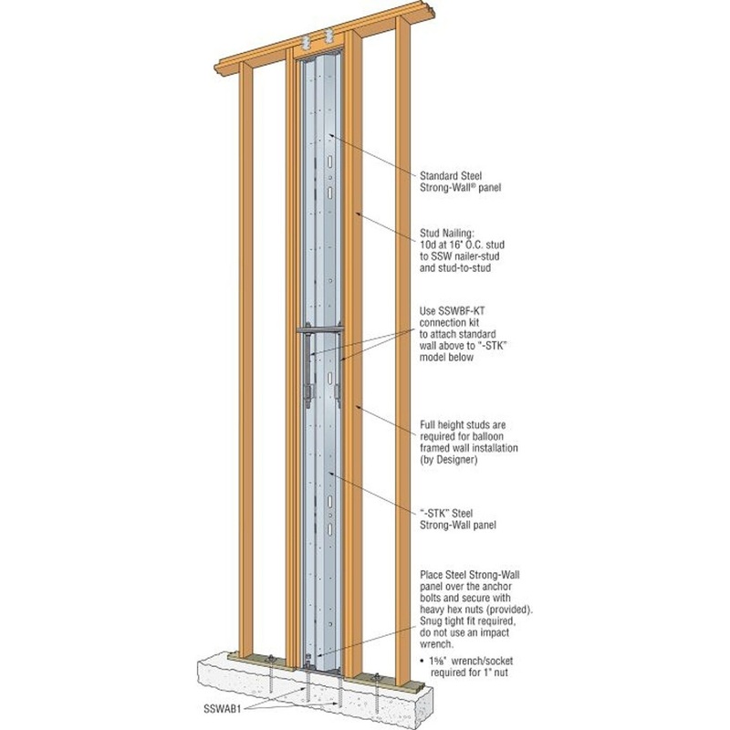 Simpson SSWBF-KT Strong-Wall Simpson Steel Balloon-Framing Wall Connection Kit for Efficient Stacked Wall Installation
