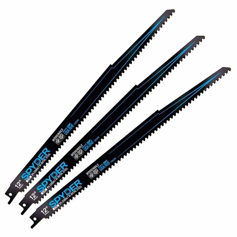 Spyder 200306 12-Inch 6-TPI Metal/Wood Cutting Reciprocating Saw Blades (3-Pack)