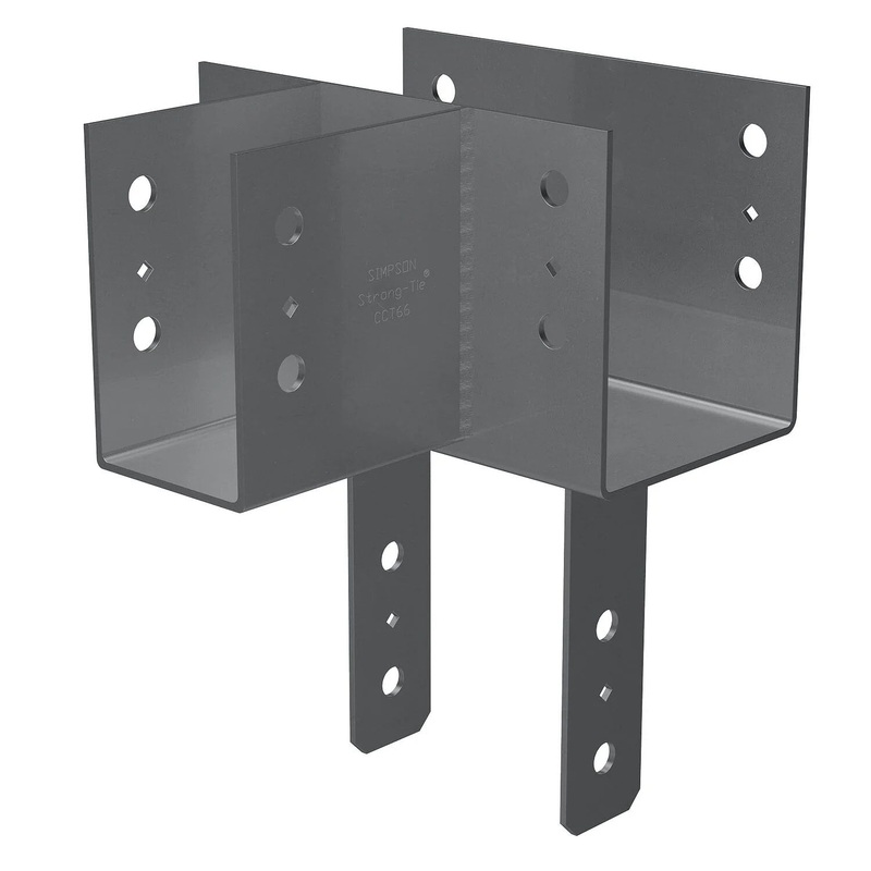 Simpson CCT666 Strong-Tie Heavy-Gauge Steel Column Cap T Configuration for 6x Beams and Posts