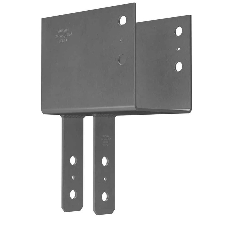 Simpson ECC74 Strong-Tie End Column Cap for 7x Beam to 4x Post Connection, Gray Paint