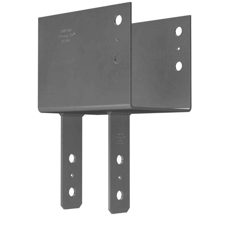 Simpson ECC86 Strong-Tie End Column Cap for 8x Beam to 6x Post – Heavy-Gauge Steel, Gray Paint