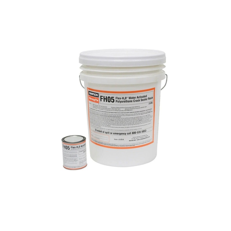 Simpson FH05 Strong-Tie Simpson Crack-Pac Flex-H2O Polyurethane Crack Sealer 5 Gallon Resin with Accelerator for Concrete and Masonry Repair