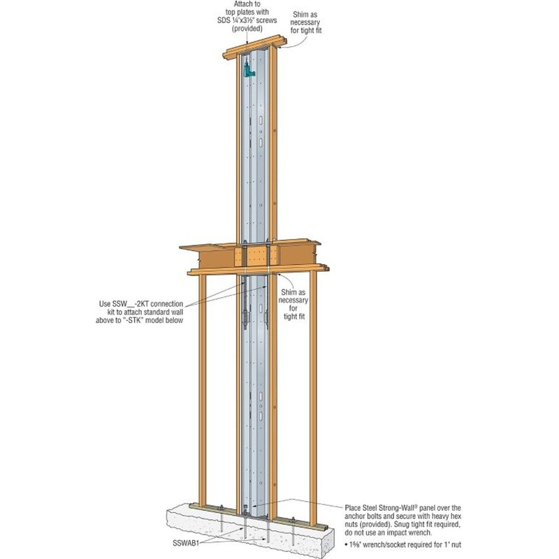 Simpson SSW15-2KT Strong-Wall Simpson Steel Two-Story Stacked-Wall Connection Kit for 15 Walls