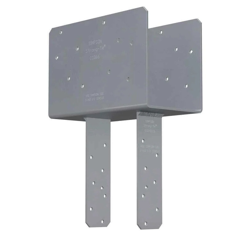 Simpson CCQ7.1-8SDS2.5 Strong-Tie Simpson Column Cap with SDS Screws for 7x Beam and 7-1/2x Post, Gray Paint