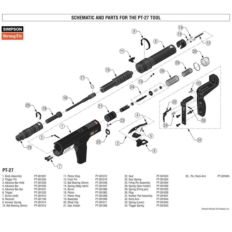 Simpson PT-301300 Strong-Tie Simpson Sear Holder Replacement Part for PT-27 Powder-Actuated Tool