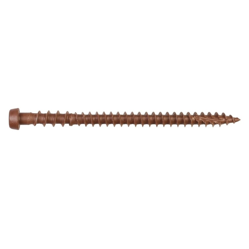 Simpson Strong-Tie DCU234BR01R350 (#10 x 2-3/4) Deck-Drive T20 DCU Composite Screw, Quik Guard Coating, Brown 01 (350 Pack)