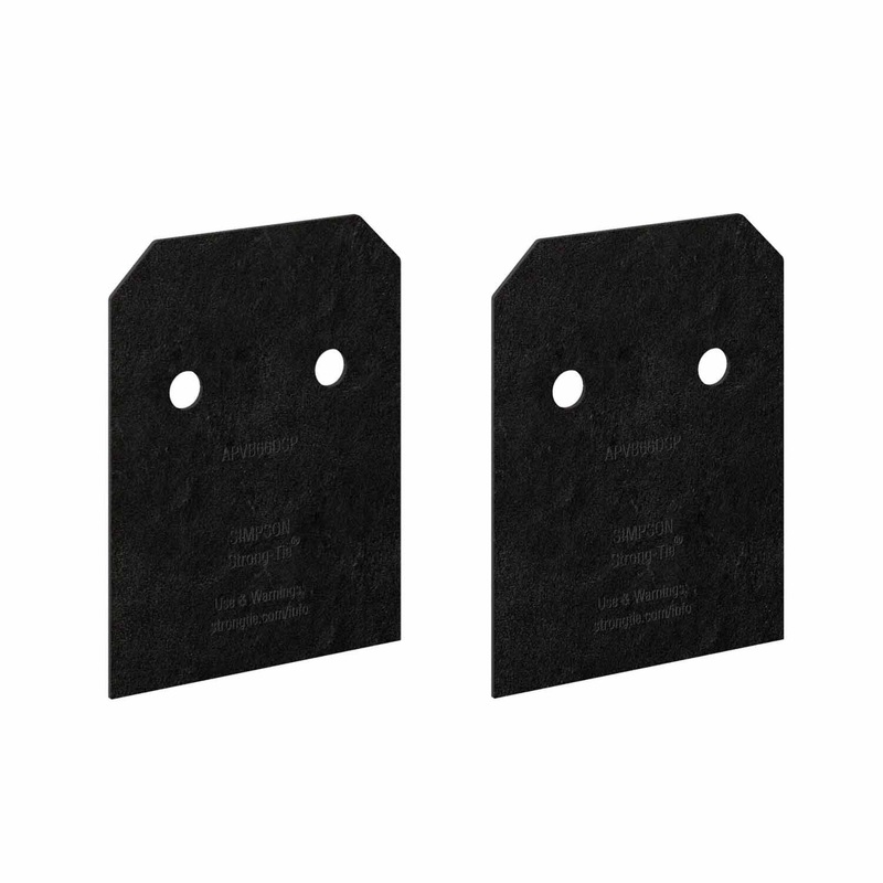 Simpson Strong-Tie APVB66DSP Avant Collection ZMAX Black Post Base Side Plate (2 Pack)