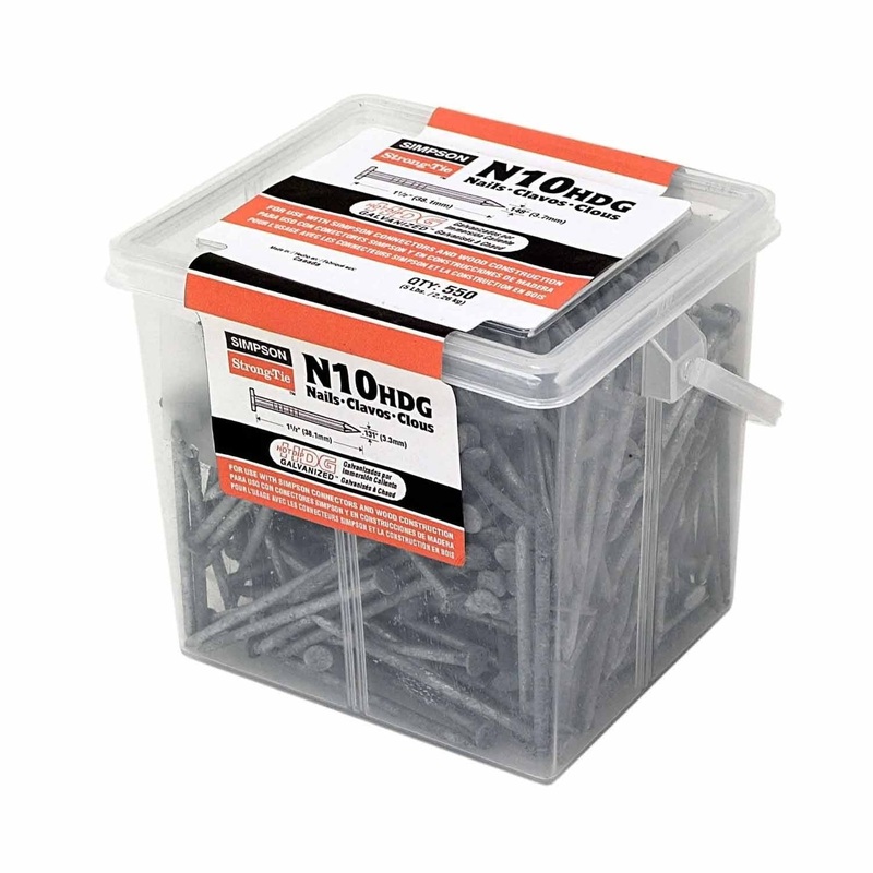 Simpson Strong-Tie N10D5HDG-R (10D x 1-1/2 x 0.148) HDG Smooth-Shank Connector Nail (600 Pack)