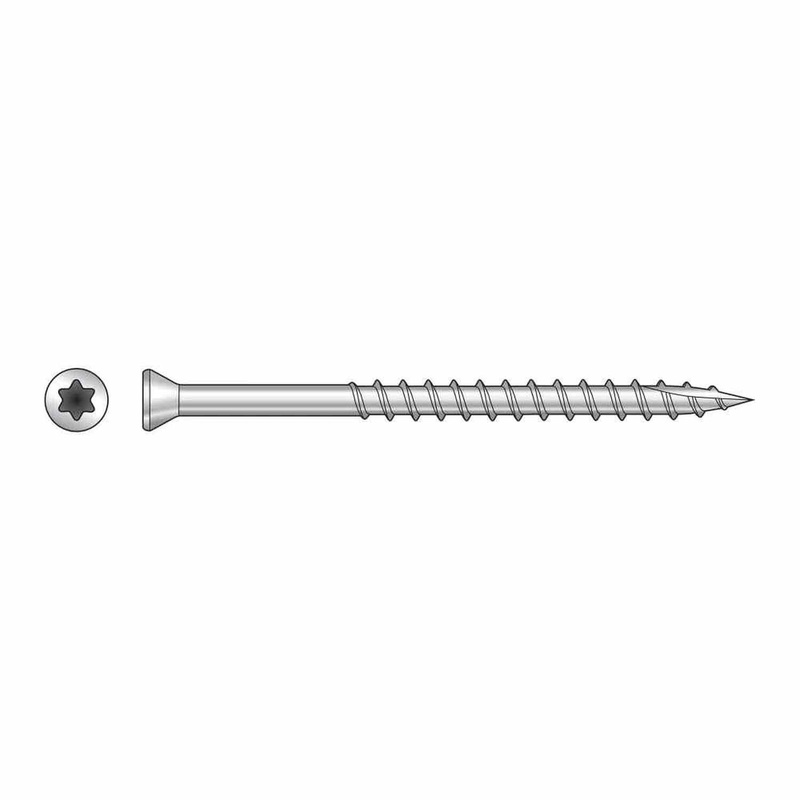 Simpson Strong-Tie S07225FTB (#7 x 2-1/4) Trim-Head Screw, 6-Lobe Drive, T15 Type 305 Stainless Steel (3000 Pack)