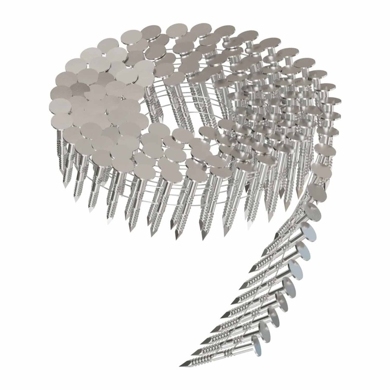 Simpson Strong-Tie S11A125RNB (15 Degree) Wire Coil Full Round Head Ring-Shank Roofing Nail (1-1/4) Type 304 Stainless Steel (7200 Pack)