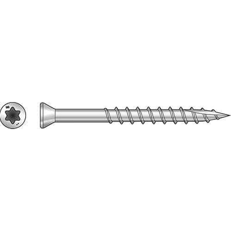 Simpson Strong-Tie S07225FT1 (#7 x 2-1/4) Trim-Head Screw, 6-Lobe Drive, T15 Type 305 (1 lb. Tub)