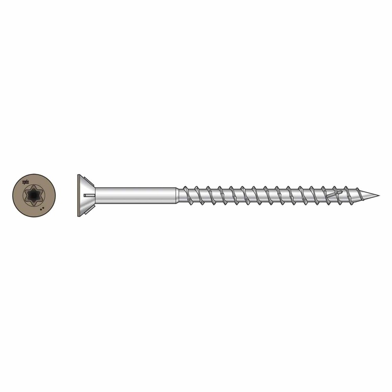 Simpson Strong-Tie S10300WPPBR05 (#10 x 3 T-25) Deck-Drive DWP Wood SS Screw Flat Head Type 305 Brown (350 Pack)