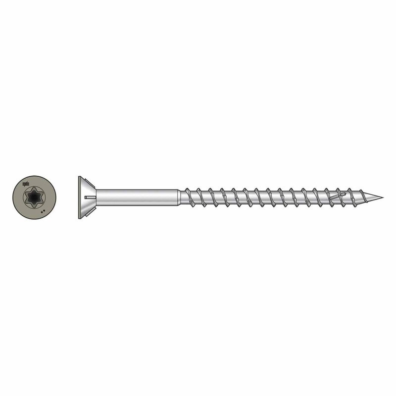 Simpson Strong-Tie S10300WPPGR (#10 x 3) T25 Flat Head Type 305 Stainless Steel Wood Screw Gray (350 Pack)