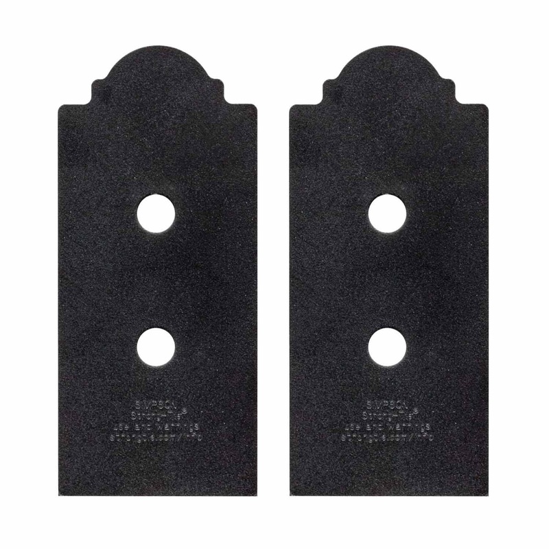 Simpson Strong-Tie APB44DSP (4×4) Outdoor Accents Mission Collection ZMAX Black Post Base Side Plate (2 Pack)