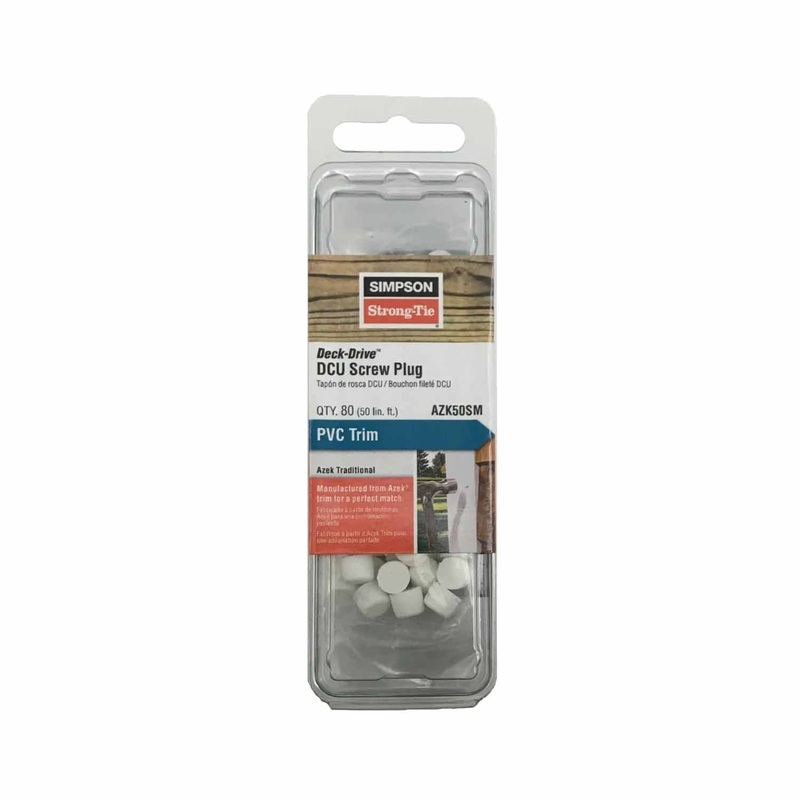 Simpson Strong-Tie AZK50SM Deck-Drive DCU Screw Plug Azek Traditional PVC Trim (80 Pack)