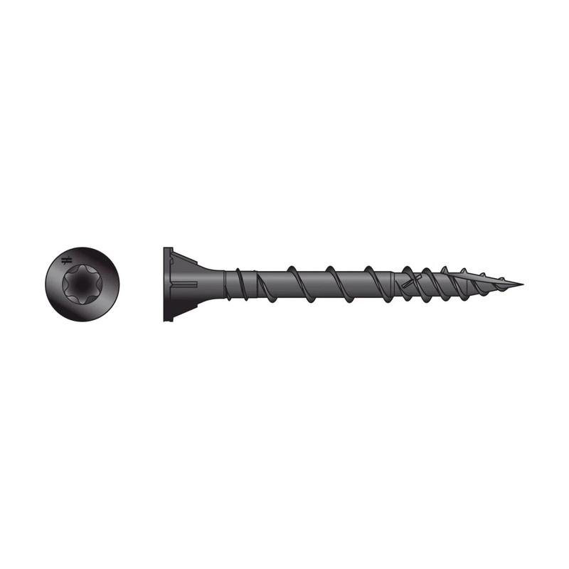 Simpson Strong-Tie DSVBK158R480 (#8 x 1-5/8 T25) Deck-Drive DSV Wood Screw Flat Head, Quik Guard, Black (480 Pack)