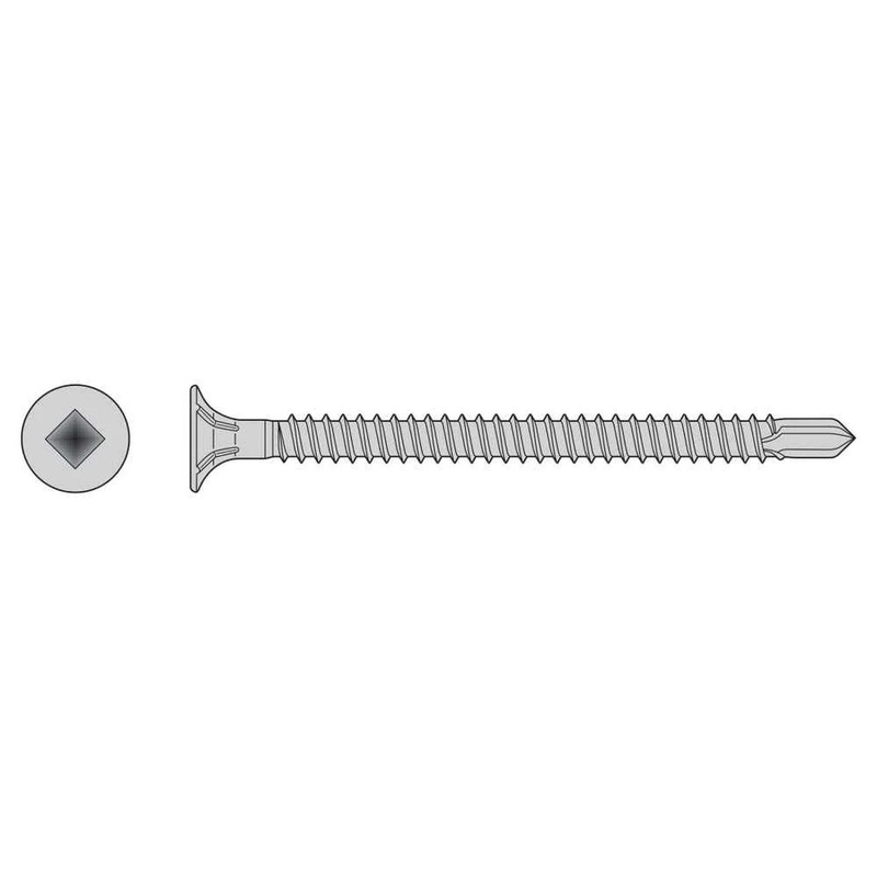 Simpson Strong-Tie F08T162WDC (#8 x 1-5/8 #2 Square Drive) Self-Drilling Fiber-Cement Screw, Type 410 (100 Pack)