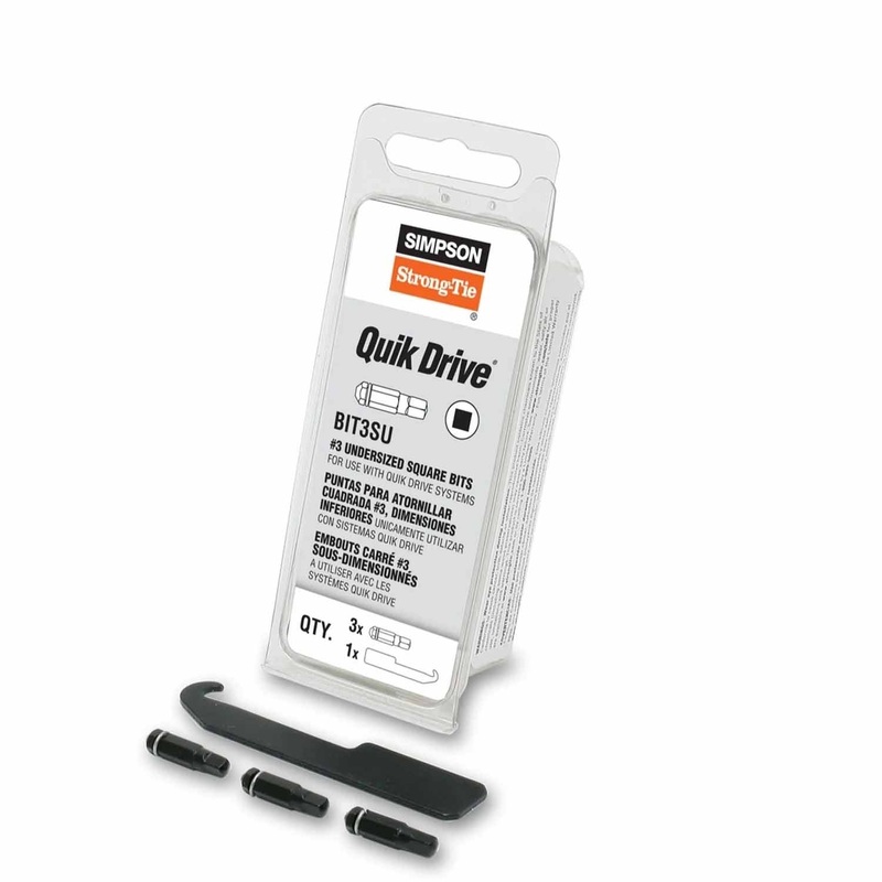Simpson Strong-Tie BIT3SU-RC3 (#3) Quik Drive Square Undersized-Drive Bit (3 Pack)