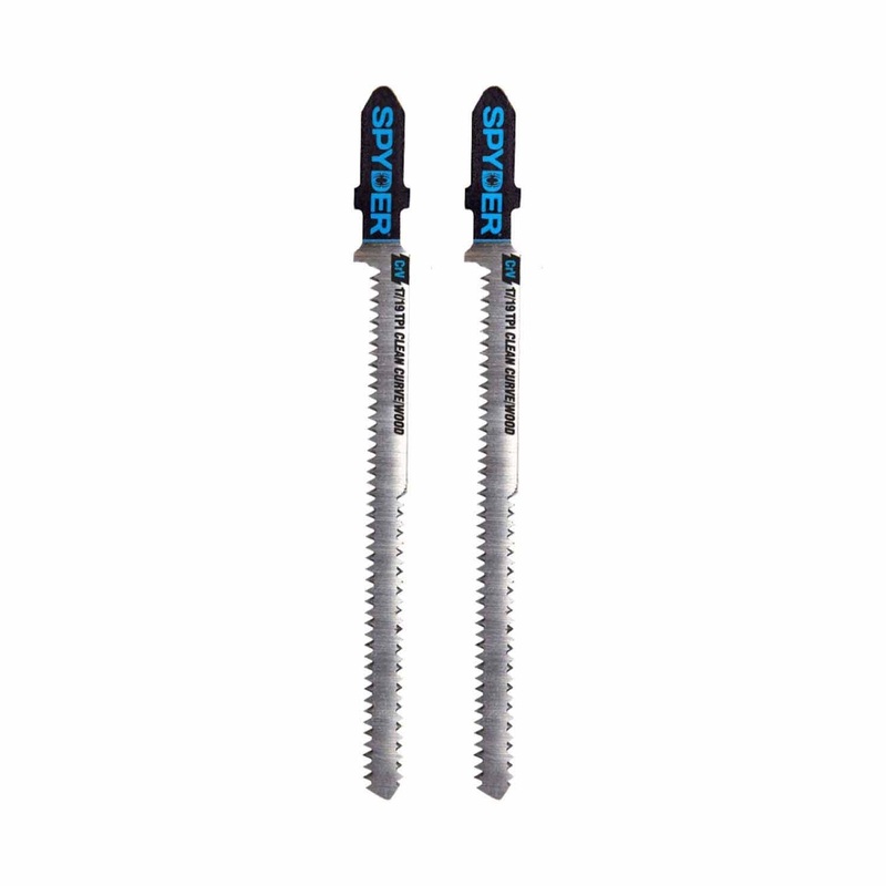 Spyder 300100 Double-Sided 17/19-TPI T-Shank High-Carbon Steel Jig Saw Blades (2-Pack)