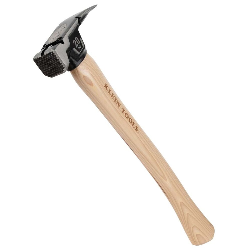 Klein H80920H Milled Face Hickory Handle Hammer, 20-Ounce