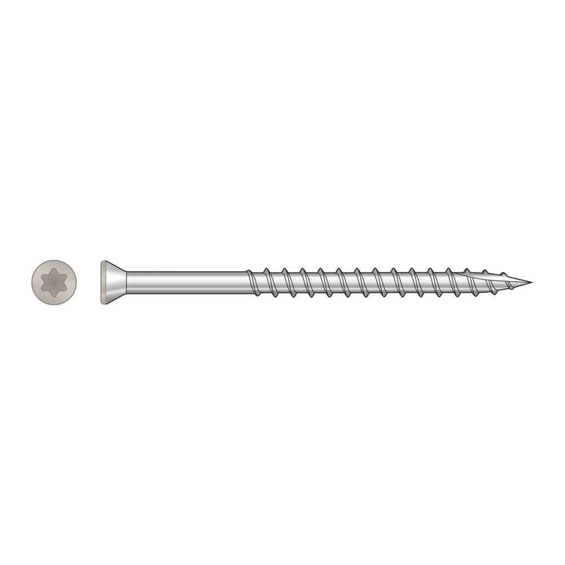 Simpson S07225FTBGR01 Strong-Tie Trim-Head Screw 6-Lobe Drive #7 x 2-1/4 T-15 Type 305 Gray 01 (1750 Pack)