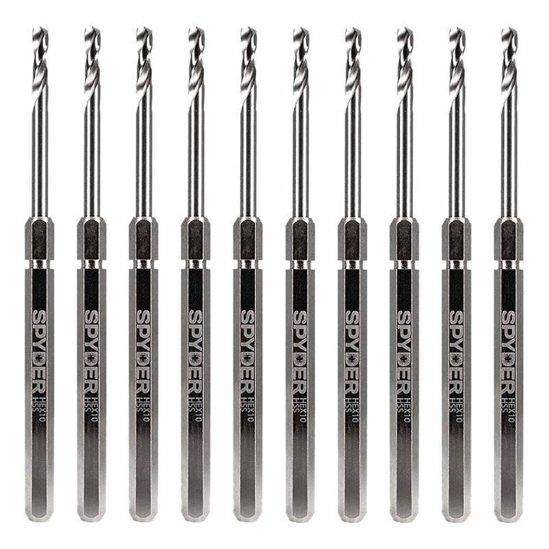 Spyder 600645-10 Hex10 1/2-Inch HSS Quick Change Hole Saw Arbor Pilot Bit (10-Pack)