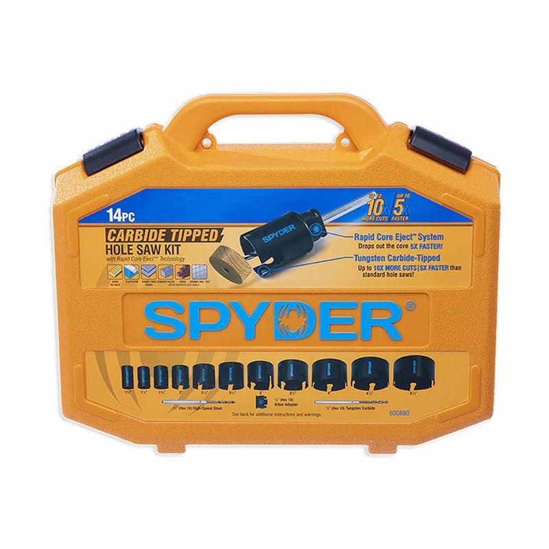 Spyder 600880 14-Piece Tungsten Carbide Tipped (TCT) Hole Saw Kit