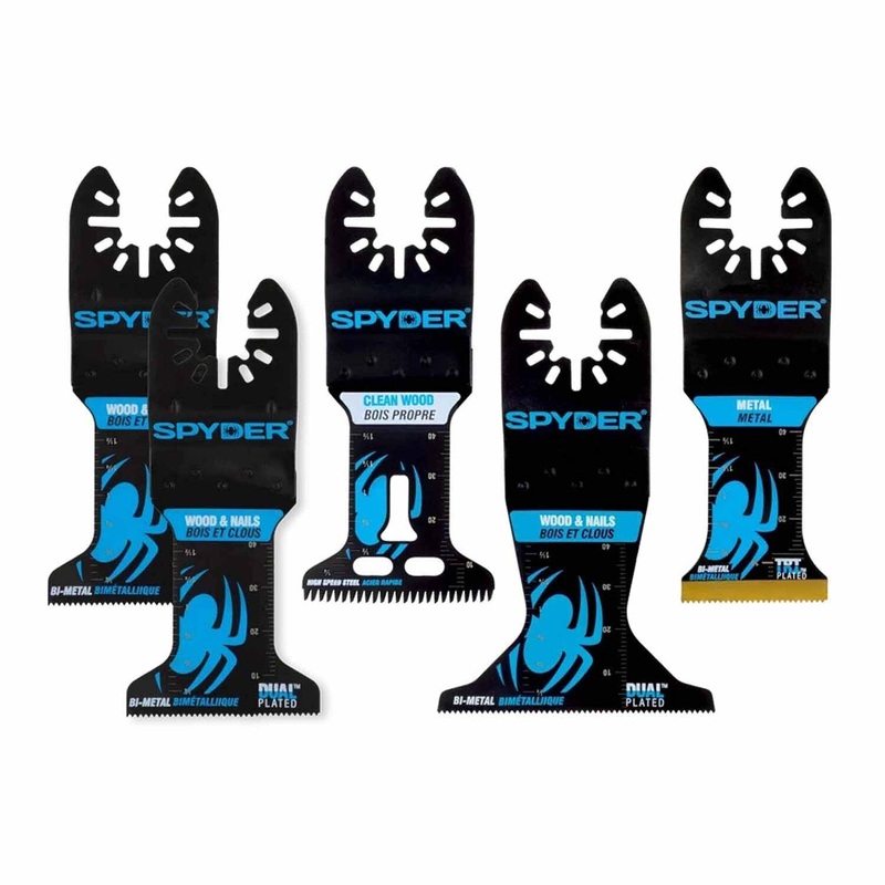 Spyder 70000 5-Piece Bi-Metal Wood/Metal Cutting Oscillating Tool Blade (1-3/4, 2-1/2,  1-3/8-Inch)