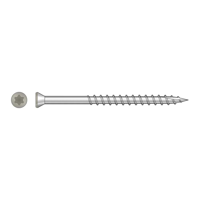Simpson S07225FTPGR Strong-Tie Trim-Head Screw, 6-Lobe Drive #7 x 2-1/4 T15 Type 305, Gray (350 Pack)