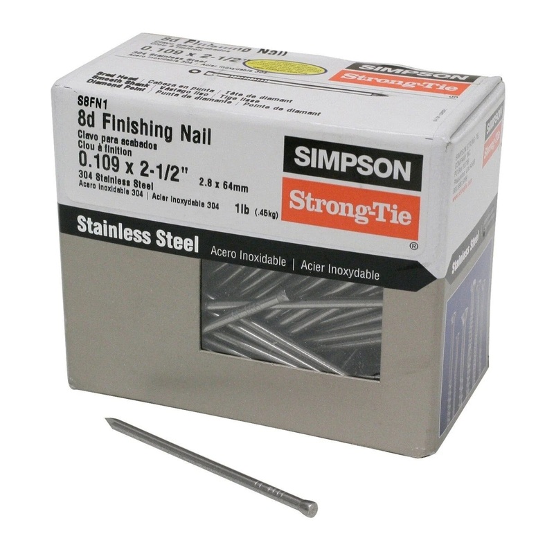 Simpson S3FN1 Strong-Tie 3d 1-1/4 15 Gauge Finishing Nail – 304 Stainless Steel (1 lb.)