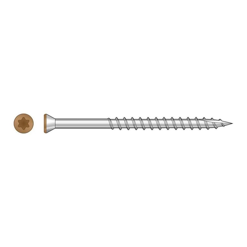 Simpson S07225FTPTN04 Strong-Tie Trim-Head Screw, 6-Lobe Drive #7 x 2-1/4 T-15 Type 305, Tan 04 (350 Pack)