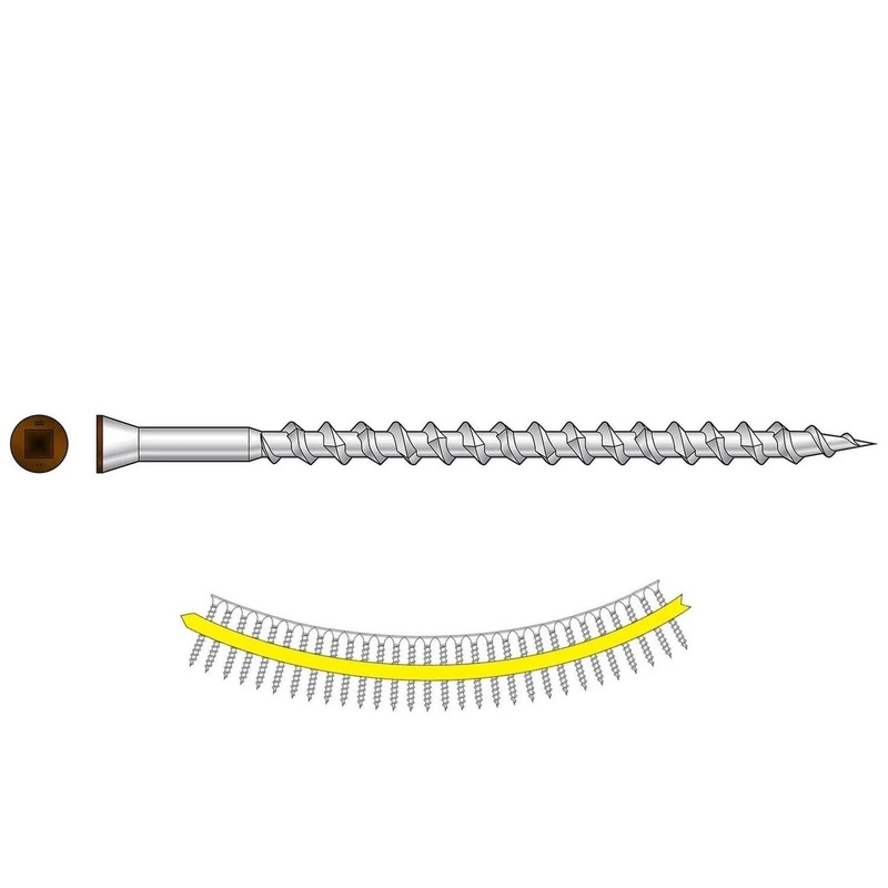 Simpson DTH212S305TN01 Quik Drive Trim-Head Screw Sharp Point Collated #7 x 3-1/2 Tan 01 (25 Pack)