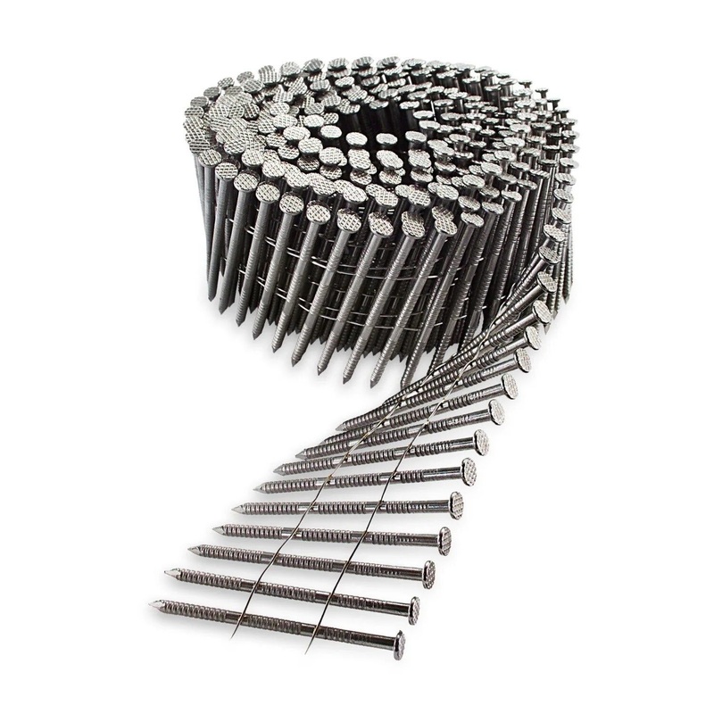 Simpson S13A250CCR Strong-Tie 15 Degree Wire Coil Painted Full Round Head Ring-Shank Nail (3600 Pack)