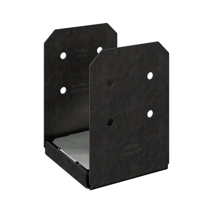 Simpson APVB88 Strong-Tie Outdoor Accents Avant Collection ZMAX Black Powder-Coated Post Base for 8×8