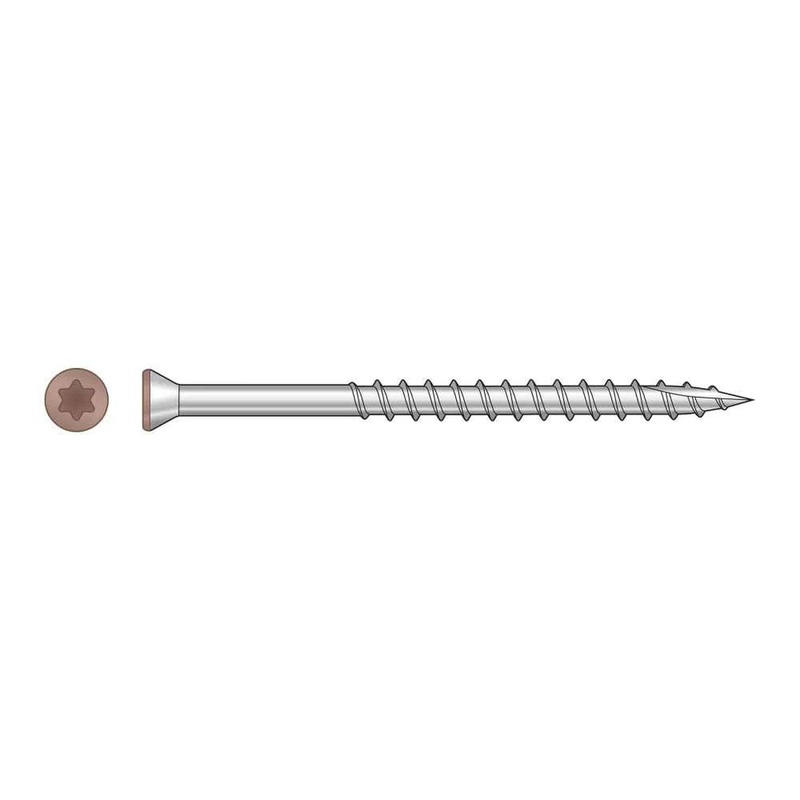 Simpson S07225FTBTN03 Strong-Tie Trim-Head Screw, 6-Lobe Drive #7 x 2-1/4 T-15 Type 305, Tan 03 (1750 Pack)