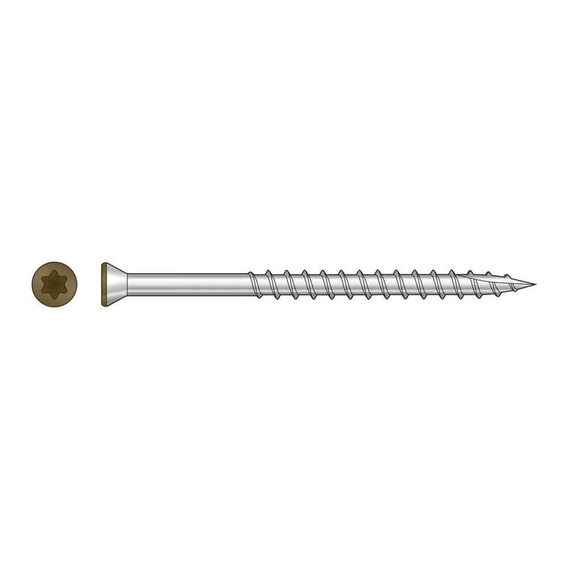 Simpson S07225FTPBR01 Strong-Tie Trim-Head Screw, 6-Lobe Drive #7 x 2-1/4 T-15 Type 305, Brown 01 (350 Pack)