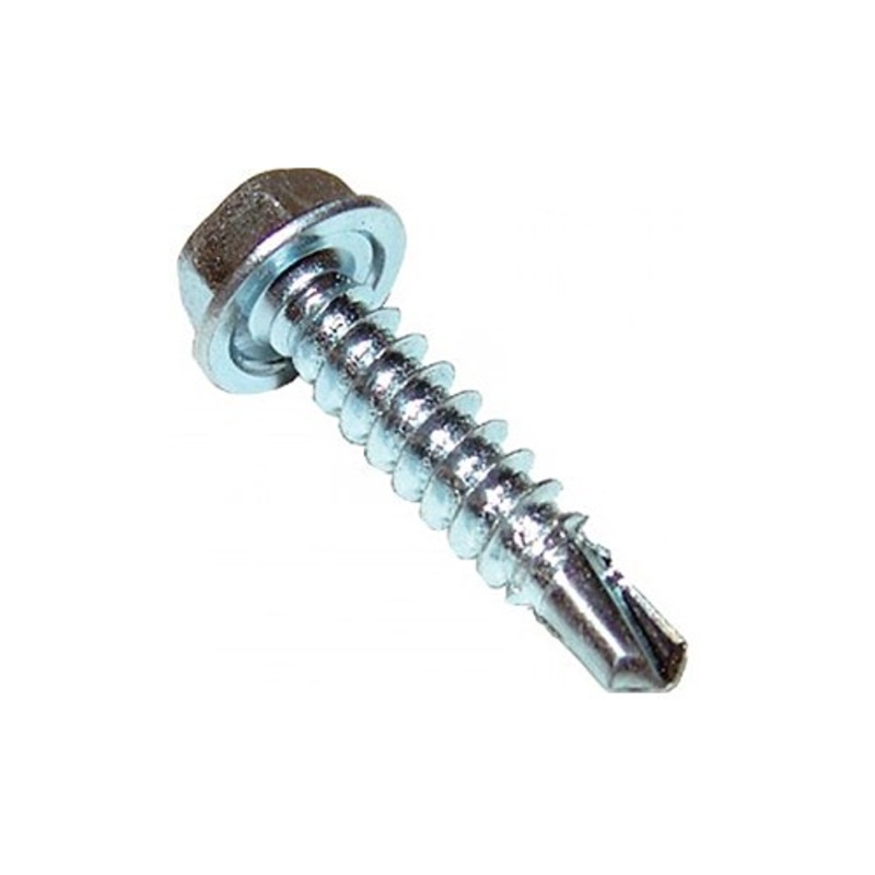 Primesource HWD10100 1 Bx #10 X 1 Hex Washer Head Self Drill Zinc Screws 5/16 Head