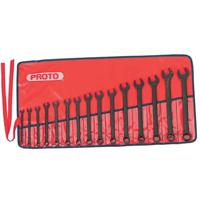 Proto J1200F-MBASD 15 Pc. Metric ProtoBlack Combination ASD Wrench Set – 12 Point