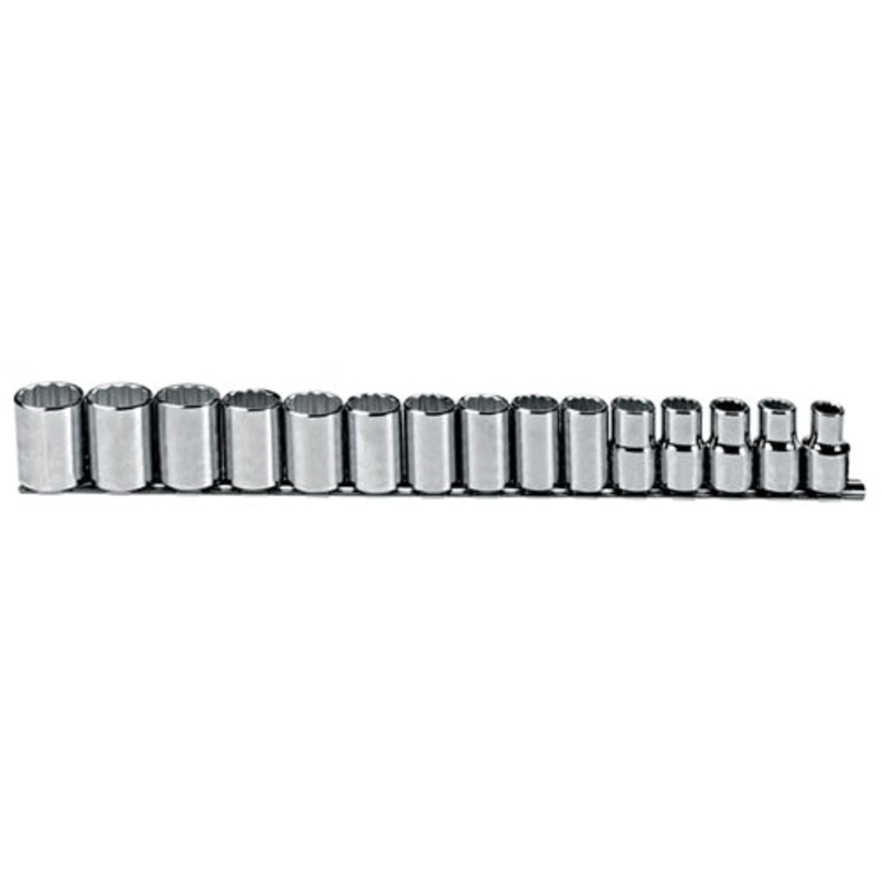 Proto J54206 1/2 Drive 15 Pc. Metric Socket Set – 12 Point