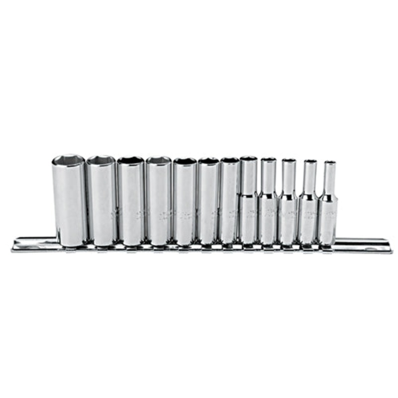 Proto J47202 1/4 Drive 12 Pc. Metric Deep Socket Set – 6 Point
