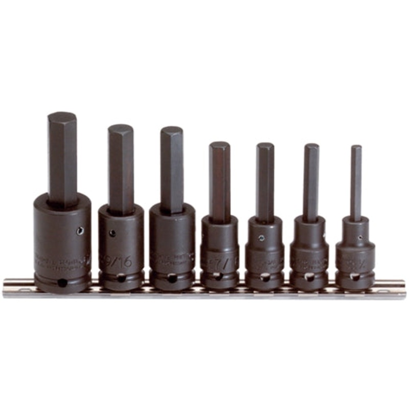 Proto J74152 1/2 DRIVE 7 PIECE HEX BIT IMPACT SOCKET SET