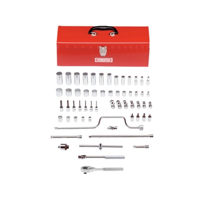 Proto J52140 3/8 Drive 59 Pc. Socket Set – 12 Point – With Tool Box